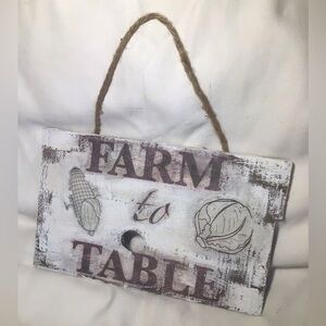 Handmade country wall plaque FARM to TABLE